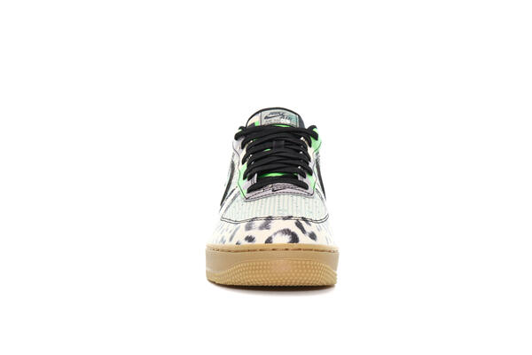 Air force 1 qs black/green spark/gum men's clearance shoe